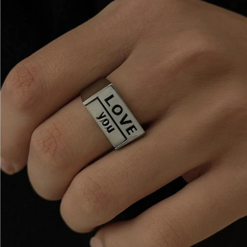 Adjustable Rotating Message‎ Ring – “LOVE” Top with Spinning Word Block  new